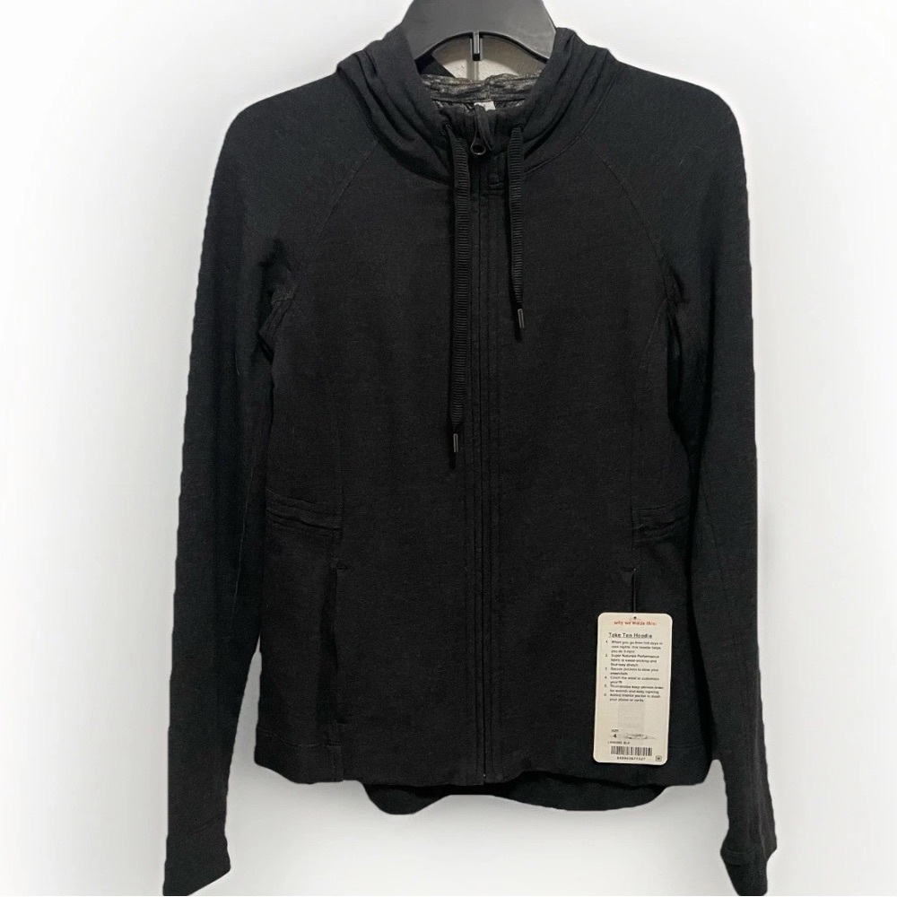 NWT Lululemon Take Ten Hoodie Women’s Size 4 Cinch Performance Black